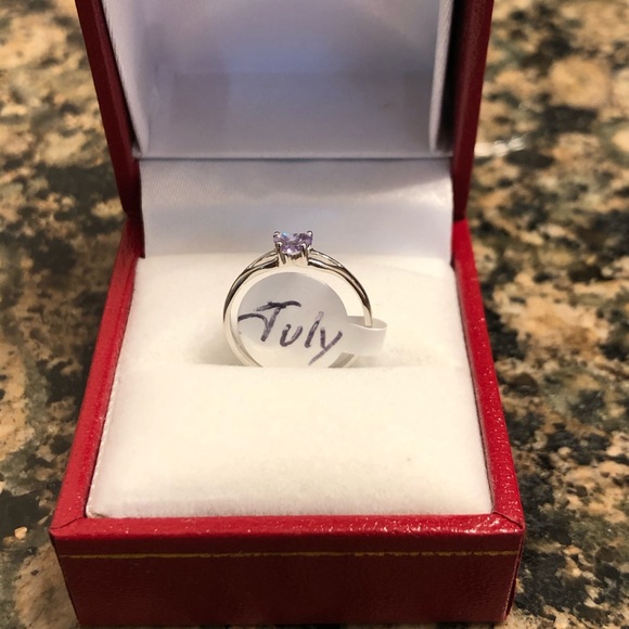 STERLING SILVER SYN AMETHYST RINGS SIZE 4 32 NWT - Picture 2 of 6